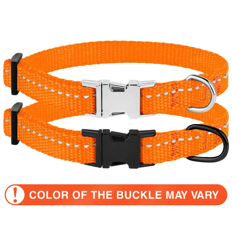CollarDirect Reflective Dog Collar for a Small, Medium, Large Dog or Puppy with a Quick Release Buckle - Boy and Girl - Nylon Suitable for Swimming (7-11 Inch, Orange) - Image 2